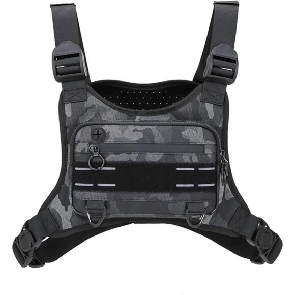 Sports Chest Bag For Men Women, Water Resistant Lightweight Front Chest Pack - Picture 7 of 7